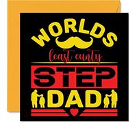 Funny Birthday Cards for Step Dad - Least C*nty - Rude Happy Birthday Card for Dad, Father Banter Gifts, 145mm Father's Day Greeting Cards Gift Daddy