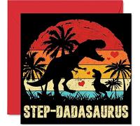 Funny Birthday Cards for Step Dad - Step-Dadasaurus - Joke Happy Step Fathers Day Card for Dad, Father Birthday Gifts, 145mm Father's Day Greeting Cards Gift Daddy Papa