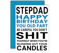 Funny Birthday Cards for Step-Dad - You Old Fart - Joke Rude Birthday Card for Step Dad from Step Son Daughter, Humour 40th 50th 60th 70th 80th Bday A5 Daddy Papa Greeting Cards
