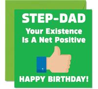 Funny Birthday Cards for Step Dad - Your Existence - Joke Happy Birthday Card for Step-Dad from Step Son Daughter, Banter Gifts, 145mm Offensive Father's Day Greeting Cards