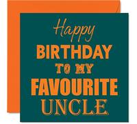 Funny Birthday Cards for Uncle - Happy Birthday To My Favourite - Joke Card for Uncle from Niece Nephew, 145mm Greeting Cards Gift