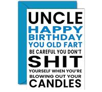 Funny Birthday Cards for Uncle - You Old Fart - Joke Rude Birthday Card for Uncle from Nephew Niece, Humour 60th 70th Bday A5 Greeting Cards