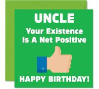 Funny Birthday Cards for Uncle - Your Existence - Joke Happy Birthday Card for Uncle from Niece Nephew, Banter Gifts, 145mm Rude Greeting Cards Gift