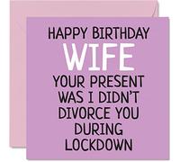 Funny Birthday Cards for Wife, Did Not Divorce During Lockdown