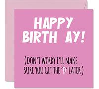 Funny Birthday Cards for Wife or Girlfriend - Give You The D - Joke Happy Birthday Card for Wife from Husband Partner, Wifey Banter Gift, 145mm Rude Greeting Cards Gift