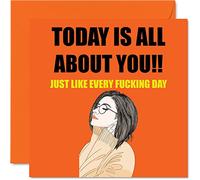 Funny Birthday Cards for Women - All About You - Rude Birthday Cards for Mum, Sister, Wife, Daughter, Nan, Girlfriend, 145mm Greeting Cards, Joke Humour Bday