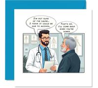 Funny Birthday Cards for Women and Men, Alcoholic Doctor Joke