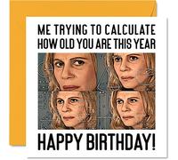 Funny Birthday Cards for Men Women - Confused Math Lady Meme - Rude Birthday Card for Brother Sister Friend Colleague Mum Dad Son Daughter, 145mm Joke Humour Banter Bday Greeting Cards