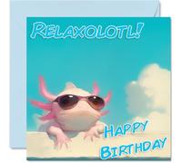 Funny Birthday Cards For Women and Men, Cool Axolotl Sunglasses
