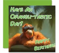 Funny Birthday Cards For Women and Men, Cool Orangutan Sunglasses