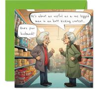 Funny Birthday Cards for Women Her - Supermarket Gossip - Happy Birthday Card for Mum Sister Daughter Nan Grandma Sister Cousin Auntie, 145mm Rude Joke Humour Ladies Greeting Cards