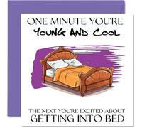 Funny Birthday Cards for Women Men - And So To Bed - Happy Birthday Card for Mum Dad Brother Sister Son Daughter Cousin Bestie, 145mm Joke Humour Banter Bday Greeting Cards