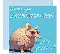 Funny Birthday Cards For Women Men - Cool Armadillo Sunglasses - Happy Birthday Card for Mum Dad Brother Sister Uncle Auntie Cousin Grandad Nanny Friend 145mm x 145mm Joke Pun Greeting Cards