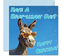 Funny Birthday Cards For Women Men - Cool Donkey Sunglasses - Happy Birthday Card for Mum Dad Brother Sister Uncle Auntie Cousin Grandad Nanny Friend 145mm x 145mm Joke Pun Greeting Cards