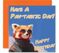 Funny Birthday Cards For Women Men - Cool Red Panda Sunglasses - Happy Birthday Card for Mum Dad Brother Sister Uncle Auntie Cousin Grandad Nanny Friend 145mm x 145mm Joke Pun Greeting Cards