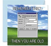 Funny Birthday Cards for Women Men - Dialup Internet Struggle - Happy Birthday Card for Mum Dad Brother Sister Son Daughter Nan Grandad, 145mm Joke Humour Banter Bday Greeting Cards