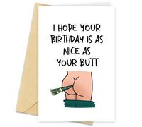 Funny Birthday Cards for Women Men Humor Birthday Card Funny Happy Birthday Card with Envelope Cute Happy Birthday Cards Paper Greeting Cards for Men Husband Boyfriend Mother Sister (Bottom)