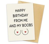 Funny Birthday Cards for Women Men Humor Birthday Card Funny Happy Birthday Card with Envelope Cute Happy Birthday Cards Paper Greeting Cards for Men Husband Boyfriend Mother Sister (Boobs)