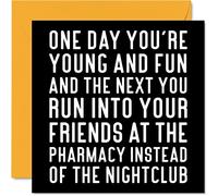 Funny Birthday Cards for Women Men - Nightclub Friends - Rude Birthday Cards for Him Her Mum Dad Brother Sister Friend Colleague, 145mm Joke Humour Banter Bday Greeting