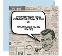 Funny Birthday Cards for Women Men - Old Person Noises - Happy Birthday Card for Brother Sister Mum Dad Nan Grandad Son Daughter, 145mm Joke Humour Banter Bday Greeting Cards