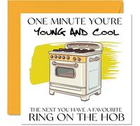 Funny Birthday Cards for Women Men - On The Hob - Happy Birthday Card for Mum Dad Brother Sister Son Daughter Cousin Bestie, 145mm Joke Humour Banter Bday Greeting Cards