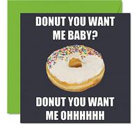 Funny Birthday Cards for Women Men - Working As Waitress In A Do-o-nut Shop - Happy Birthday Card for Mum Dad Brother Sister Son Daughter Nan Grandad, 145mm Joke Banter Greeting Cards