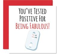 Funny Birthday Cards for Women - Tested Positive for Being Fabulous - Humourous Birthday Card Her Mum Sister Daughter Wife Girlfriend Friend Nan Grandma, 145mm Joke Humour Greeting Cards