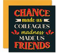Funny Birthday Cards for Work Colleague - Madness Made Us Friends - Joke Happy Birthday Card from Friend, Colleague Gifts, 145mm Banter Friendship Greeting Cards Gift