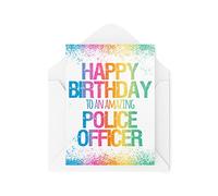 Funny Birthday Cards | Happy Birthday To An Amazing Police Officer Card | Friend Occupation Work Office Colleague Coworker Novelty | CBH1085