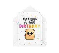 Funny Birthday Cards | Let's Have A Toast Card | Banter Joke Novelty Celebration Colleague Coworker Bestie Silly Friend | CBH1123