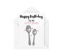 Funny Birthday Cards | to My Little Spoon Happy Bday | Birthday Greeting Card for Her | Comedy Humour Laughter Banter Joke Fun Gift | CBH127