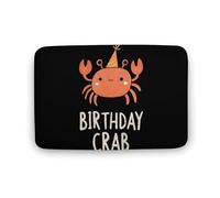 Funny Birthday Crab Coral Fleece Rug Bathroom Mat Bedroom