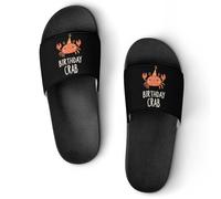Funny Birthday Crab Unisex Shower Slippers Non Slip Slides Bathroom Beach Pool Sandals