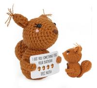 Funny Birthday Gag Gift for Men, Crochet Squirrel Prank Present for Husband, Boyfriend, Deez Nuts Meme Card, Unique Humorous Keepsake