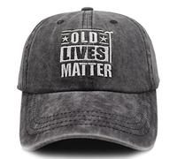 Funny Birthday Gifts Baseball Cap for 50th 60th 70th 80th Men Women, Old Lives Hat Matter, Vintage Adjustable Wash Cotton Hat, Old Lives Matter-embroidered Black, One size