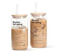 Funny Birthday Gifts Cup,Friendship Gifts,Personalized 16oz Glass Cup with Lids & Straws Gift for Coffee Lovers,Boss Day Present Ideas,Christmas Thank Gift for Boss Coworker Manager Teacher Mum