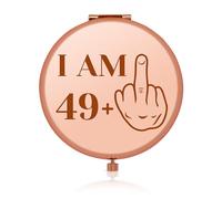 Funny Birthday Gifts for Women Folding Makeup Mirror for 50 Year Old Godmother Turning 50th Gifts for Auntie 50th Birthday Gifts Female Birthday Gift for Her Compact Makeup Mirror for Birthday