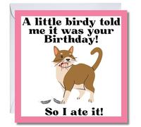 Funny Birthday Joke Cards - Cat & Bird Themes Ages - Old Jokes - Him & Her