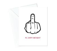 Funny Birthday Middle Finger Card - Swearing Up Yours Birthday Gift Ideas Happy Birthday Cards