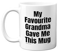 Funny Birthday Mug for Grandson Granddaughter - My Favourite Grandma - Novelty Joke Present for Granddaughter Grandson from Grandma Gift Gifts Christmas 11oz Ceramic Dishwasher Safe Coffee Mugs Cup