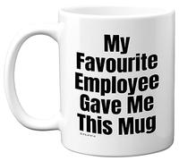 Funny Birthday Mug for Manager Boss - My Favourite Employee - Novelty Joke Present for Boss from Colleague, Banter Leaving Gifts Christmas Secret Santa 11oz Ceramic Dishwasher Safe Coffee Mugs Cup