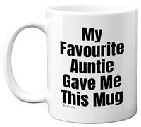 Funny Birthday Mug for Niece Nephew - My Favourite Auntie - Novelty Joke Present for Nephew Niece from Auntie Aunt Aunty Banter Gift Gifts Christmas 11oz Ceramic Dishwasher Safe Coffee Mugs Cup