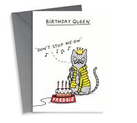 Funny Birthday Queen Card - Bohemian Rhapsody - Pun - Dont Stop Meow