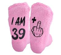 Funny Birthday Socks for Women Novelty Socks 40th Birthday Gifts for Women Socks Happy Birthday Gifts Ideas for Mom Grandmother Friend Aunt (One Size, 39+1)
