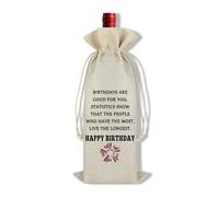 Funny Birthday Wine Gift Bag Burlap Drawstring Wine Bottle Bag Birthday Party Decorations Wine Bag 20th 30th 40th 50th 60th 70th Birthday Gifts for Women Men Friend Family Coworker