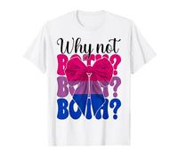 Funny Bisexual Bi Pride Flag LGBTQ Coquette Bow Why Not Both T-Shirt