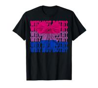 Funny Bisexual Bi Pride Flag LGBTQ Coquette Bow Why Not Both T-Shirt