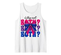 Funny Bisexual Bi Pride Flag LGBTQ Coquette Bow Why Not Both Tank Top