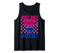 Funny Bisexual Bi Pride Flag LGBTQ Coquette Bow Why Not Both Tank Top