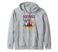 Funny Bisexuals Eat What Animals Gay Pride LGBTQ Fun Zip Hoodie